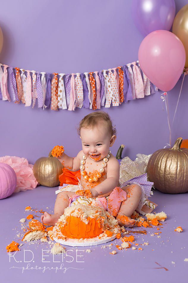 Pumpkin Themed Cake Smash Pueblo Colorado Springs Newborn Photographer