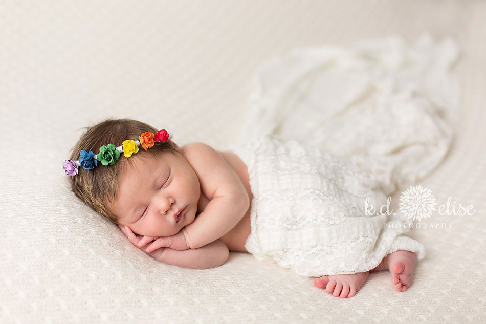 Rainbow baby newborn photos by Colorado Springs newborn photographer K.D. Elise Photography